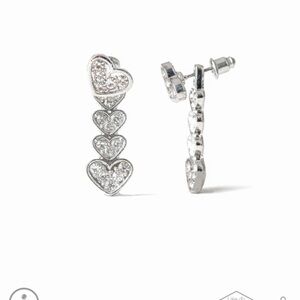 Elegant Silver Heart Earrings